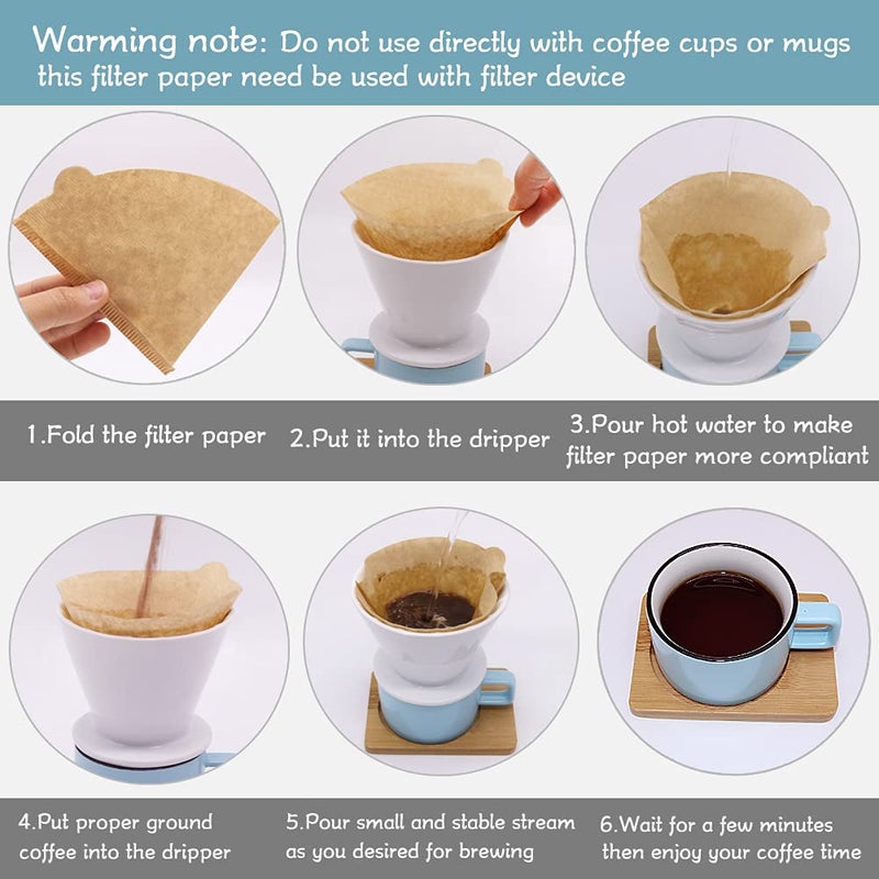 YQL V01 Coffee Filter, 200 Count Size 01 Natural Unbleached Disposable Coffee Filters Paper Fit for Drip Coffee Dripper - Image 3